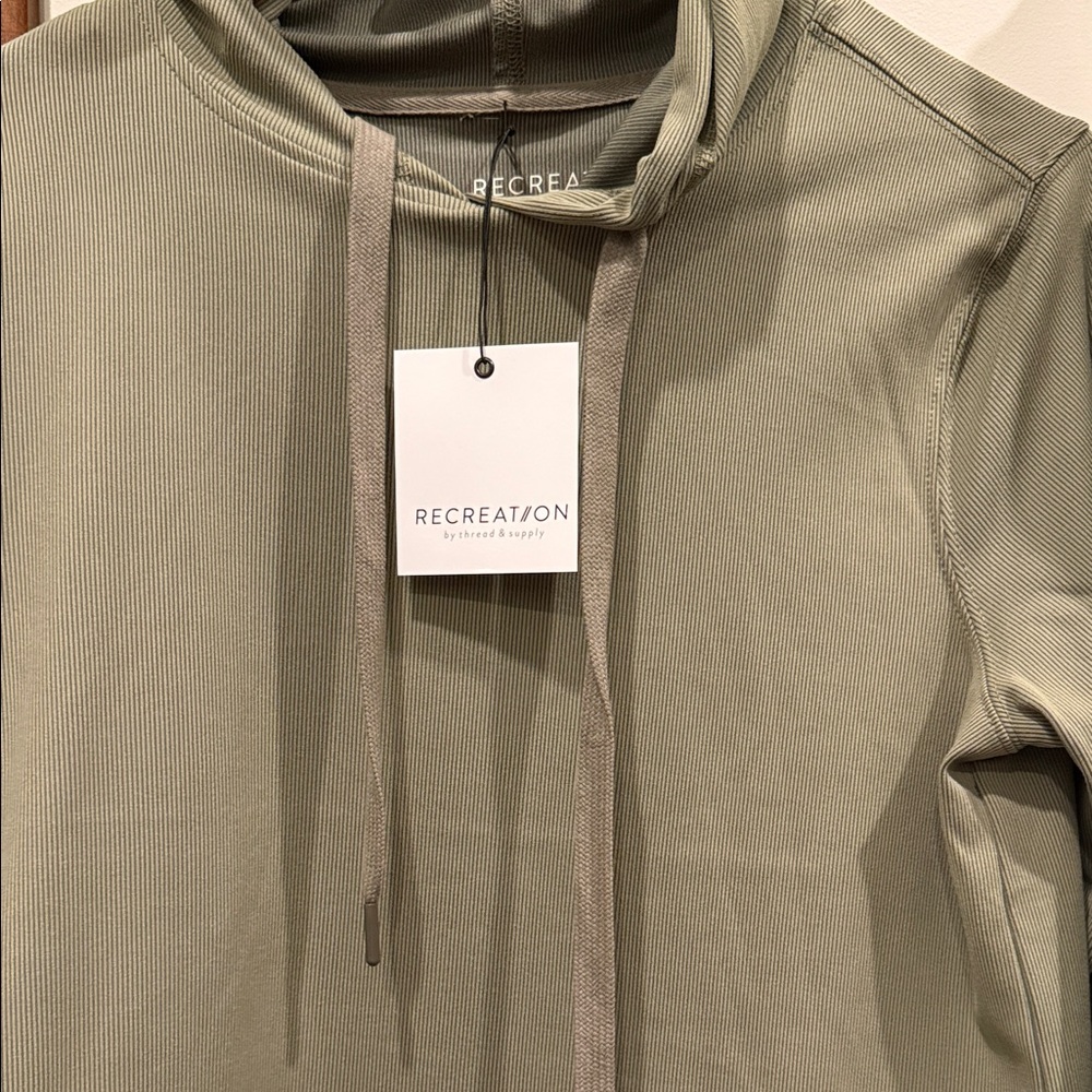 Recreation by Thread and supply  Green Hoodie Sweater